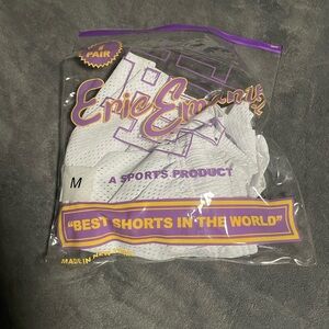 Eric Emanuel White and Purple Mesh Shorts